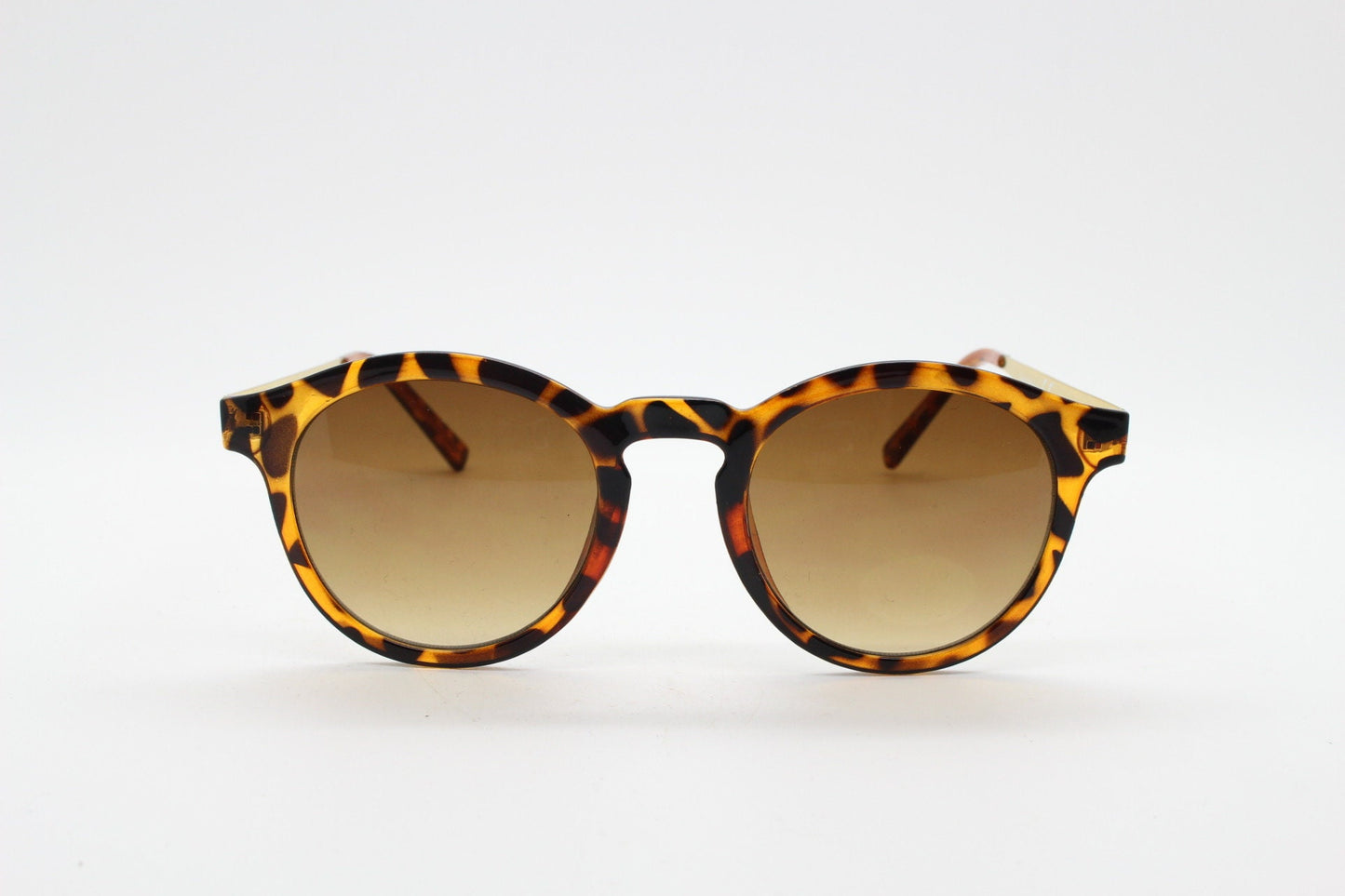 90s vintage round sunglasses. Tortoise 40s style frames with gold arms. Mens NOS