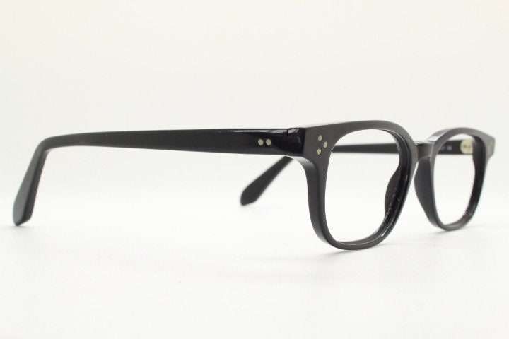 Illesteva rectangular eye glasses hand made in Italy model meadow. Plain black satin finish acetate optical frames. Prescription RX