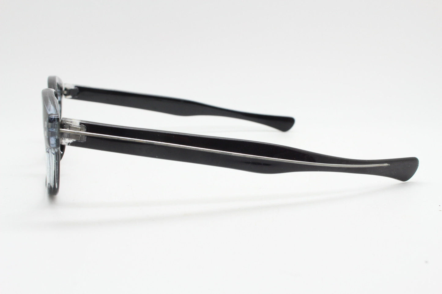 90s vintage black glasses. 60s design low profile rectangular straight arm optical frames. Prescription eyeglasses. RX Spectacles. BNWT NOS