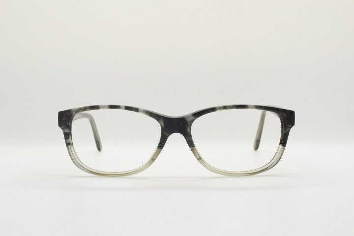 Calvin Klein collection rectangular eye glasses. Marbled grey crystal ombre acetate optical frames. Prescription eyeglasses. RX spectacles