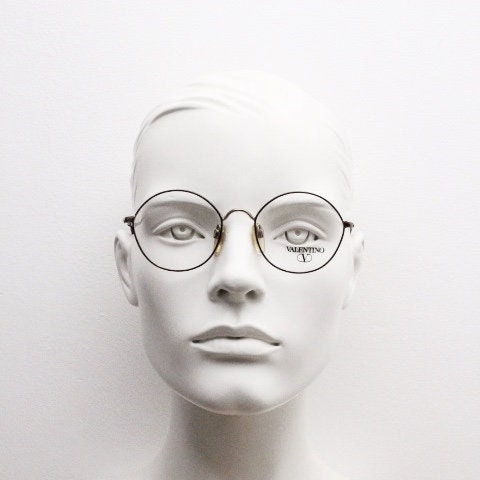 Valentino 90s vintage round panto eye glasses made in Italy. Brushed bronze optical frames with metallic matt tortoise. Prescription RX