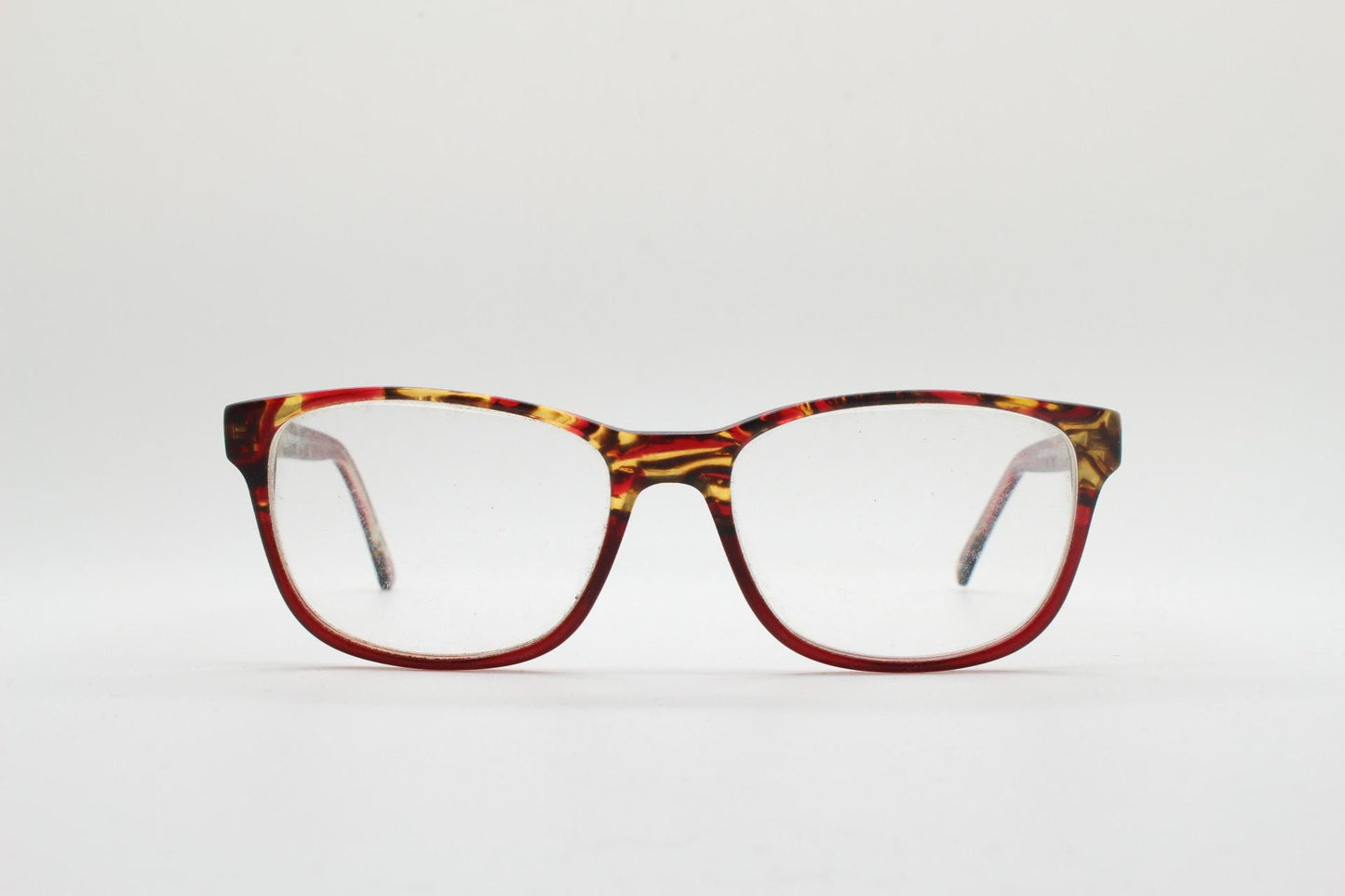 MO eyewear rectangular eye glasses made in Spain. Vibrant multi colour slim acetate optical frames. Prescription Vintage RX Spectacles