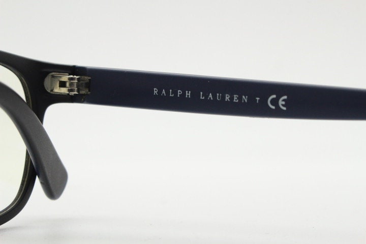 Ralph Lauren rectangular black eye glasses. Matt finish acetate optical frame with subtle logo's. Prescription eyeglasses. RX vintage