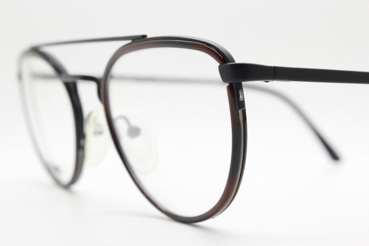 Missoni 90s vintage oval panto eye glasses made in Italy. Black matt alutanium optical frames with tortoise inserts. Prescription RX. NOS