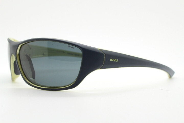 Y2K vintage sport shield sunglasses. All matt black wraparound aerodynamic visor with light green outline. 2000's. 90s. Unused NOS