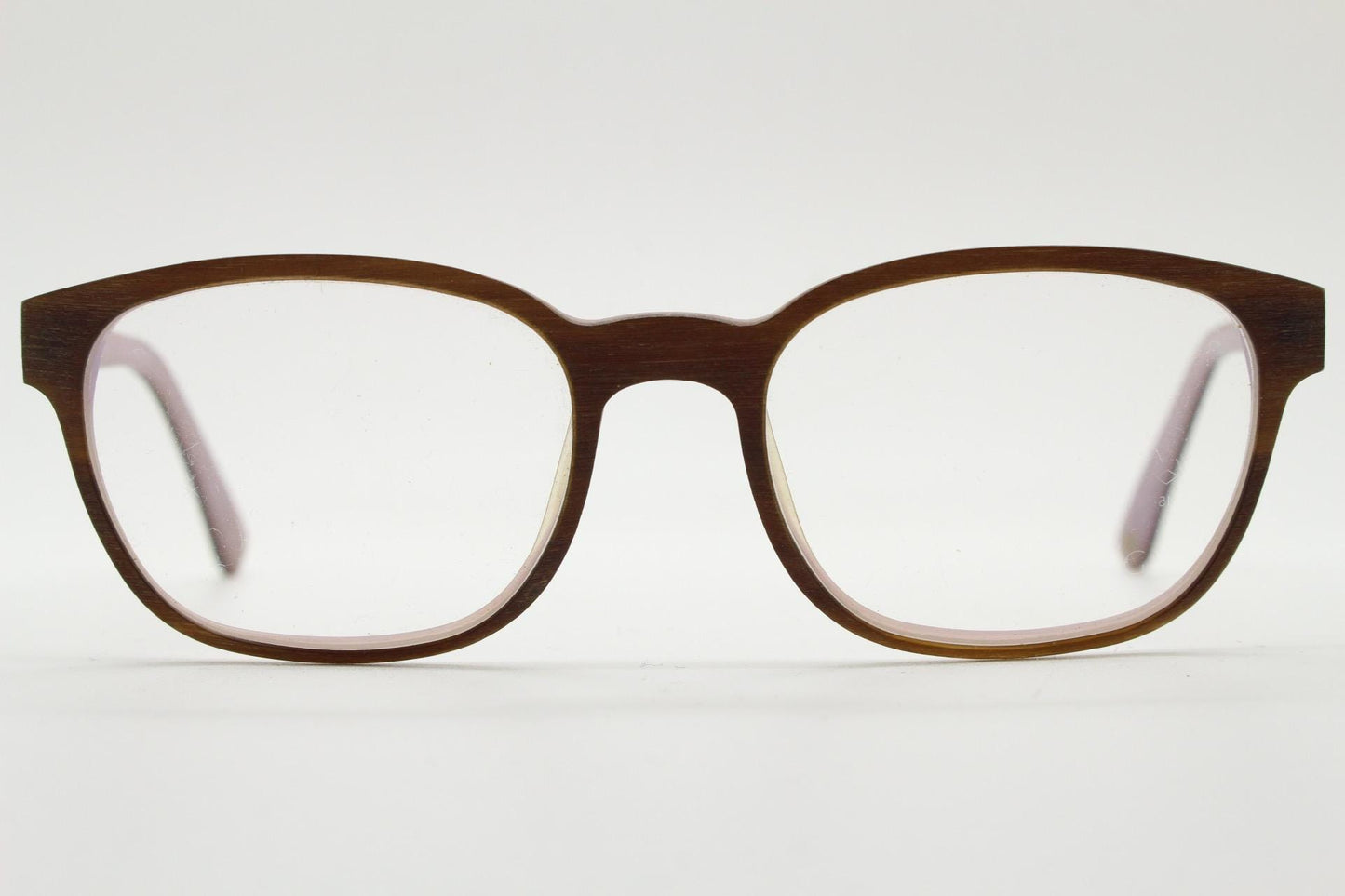 Bauhaus rectangular brown vintage eye glasses. Superior quality 'wood' look acetate optical frame. Prescription RX Spectacles