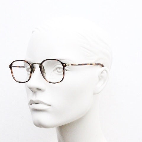 Faconnable 90s vintage rectangular eye glasses model Cliftland. Vibrant tortoise gloss acetate optical frame. Prescription. RX spectacles