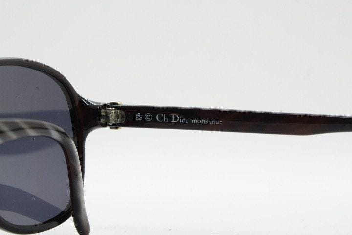 Christian Dior monsieur 80s vintage small square aviator sunglasses model 2311 made in Germany from Optyl. Grey striped frame. NOS