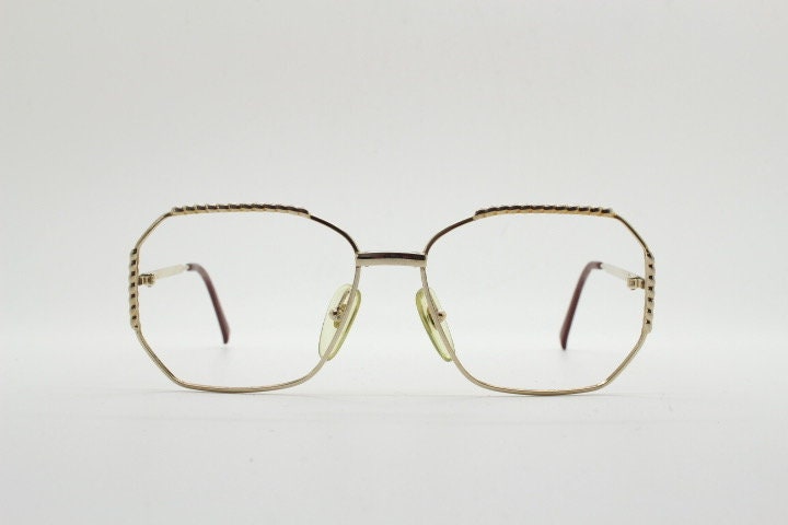 Christian Dior 80s vintage octagon eye glasses. Angular sided metal optical frame with barley twist detail. Prescription eyeglasses. RX