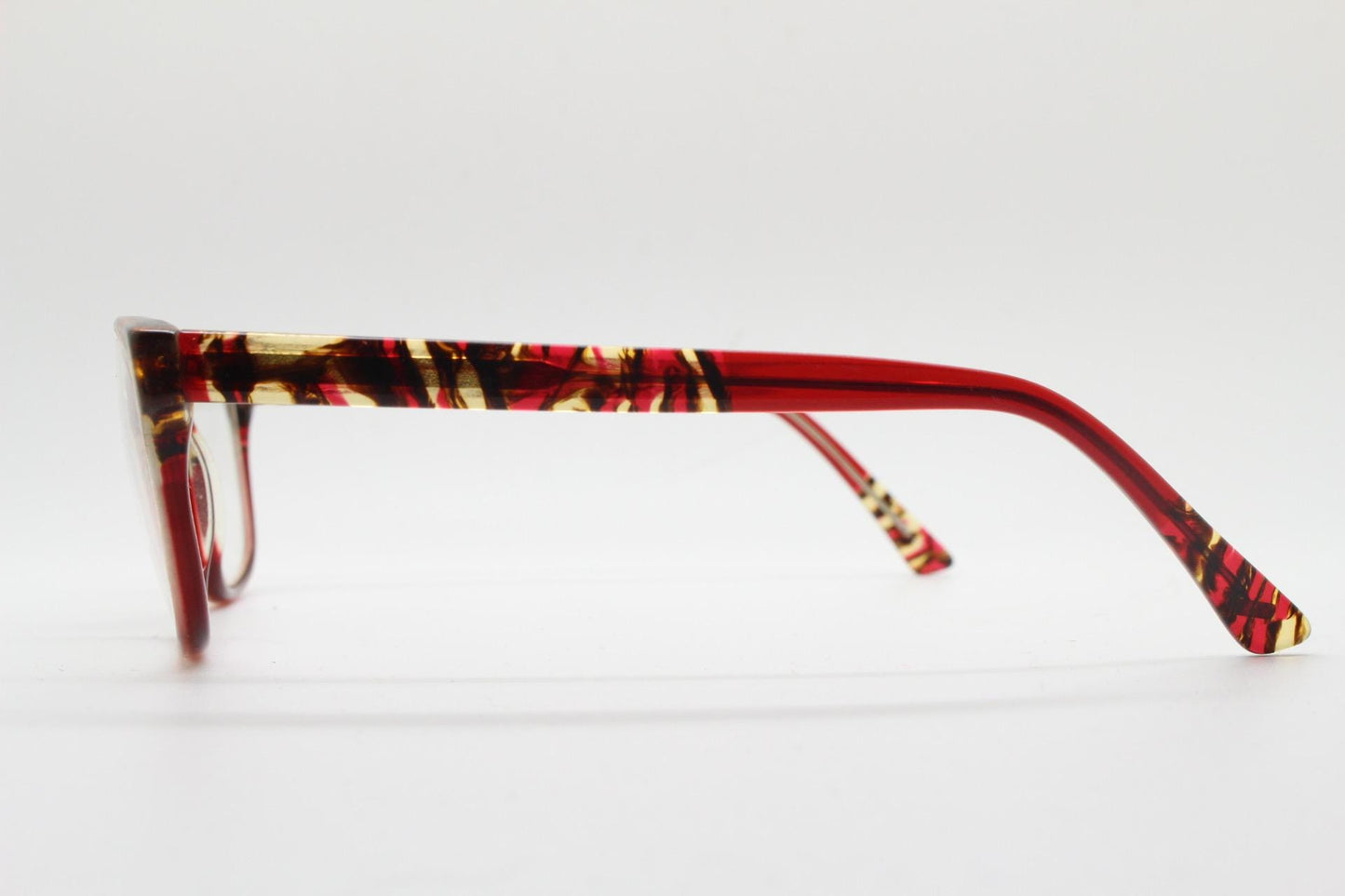 MO eyewear rectangular eye glasses made in Spain. Vibrant multi colour slim acetate optical frames. Prescription Vintage RX Spectacles