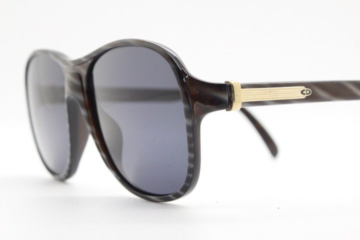 Christian Dior monsieur 80s vintage small square aviator sunglasses model 2311 made in Germany from Optyl. Grey striped frame. NOS