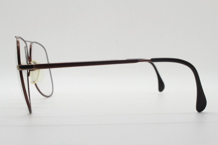 Silhouette 70s vintage aviator eye glasses made in Austria. Handsome bronze brown mens optical frame. Prescription eyeglasses. Rx aviators