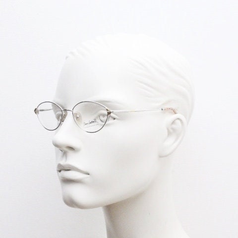 Oliver Goldsmith 90s vintage oval eye glasses model 0839. Silver and gold wire optical frames. Prescription eyeglasses. RX NOS spectacles
