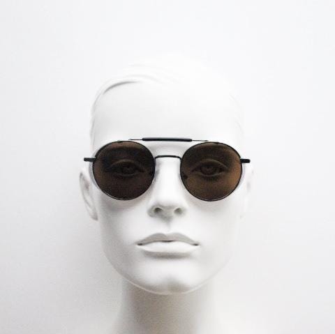90s vintage round goggle sunglasses. All metal grey chrome frame with folding perforated side blinkers. Spoilers. Steampunk. Cosplay. NOS