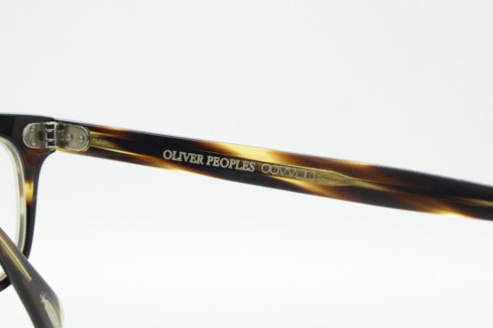Oliver peoples rectangular eye glasses hand made in Italy. Honey tortoise acetate optical frame. Prescription eyeglasses. RX Spectacles