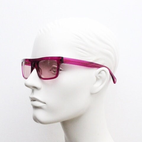 Kaleos rectangular flat top sunglasses. Shocking pink acetate chunky frame with same colour lenses. BNWOT