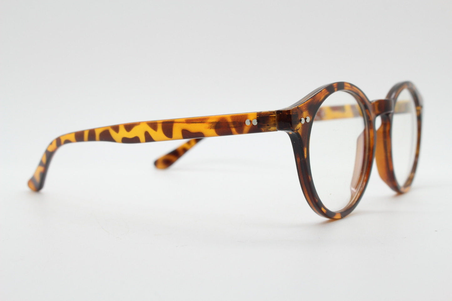 90s vintage small round glasses. 30s, 20s style tortoise optical frames. Prescription eyeglasses with clear lens. RX. Oval NOS spectacles
