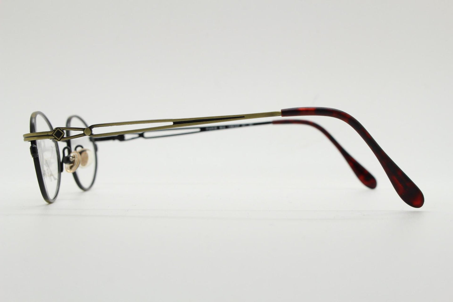 Paris Ma 90s vintage small oval eye glasses. Brushed bronze optical frames with charming details. Prescription NOS. Steampunk spectacles