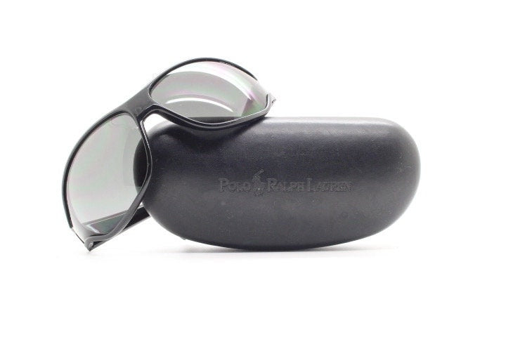 Ralph Lauren Polo Jeans Co Y2K vintage bug eye sunglasses model Fly Way BPPR7. 2000's wraparound mini mask shield with big spell out logo