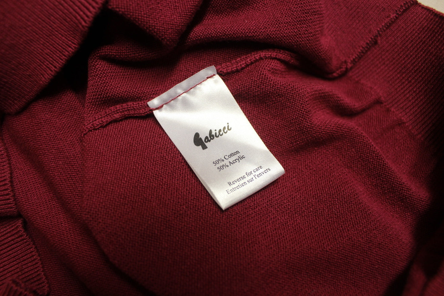 Gabicci vintage cotton knit jumper. Mens red round crew neck sweater. BNWT size M pullover. Unused NOS one off sample