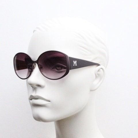 Missoni Y2K big round vintage sunglasses. Deep purple acetate frame with metallic satin finish front with graduating lenses. Womens NOS