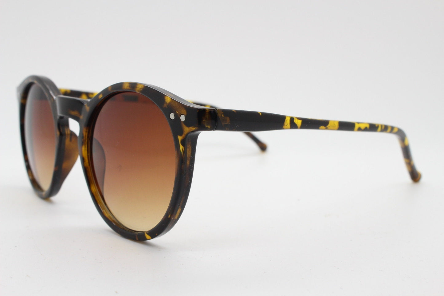90s vintage round glasses. 30s, 20s style gloss tortoise frame with contrasting black lenses. NOS