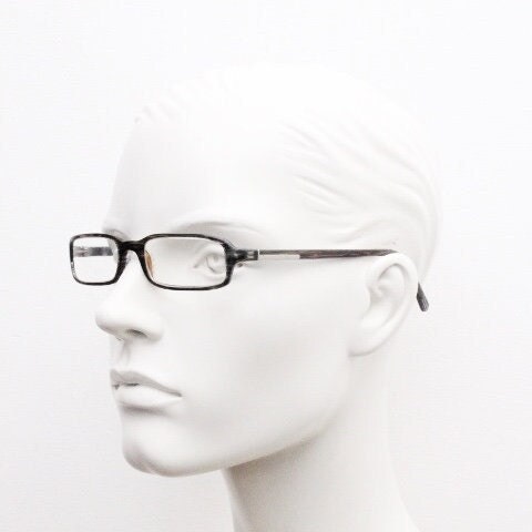 Prada vintage rectangular glasses model VPR O6G made in Italy. Vibrant grey acetate optical frames. Prescription eyeglasses. RX spectacles