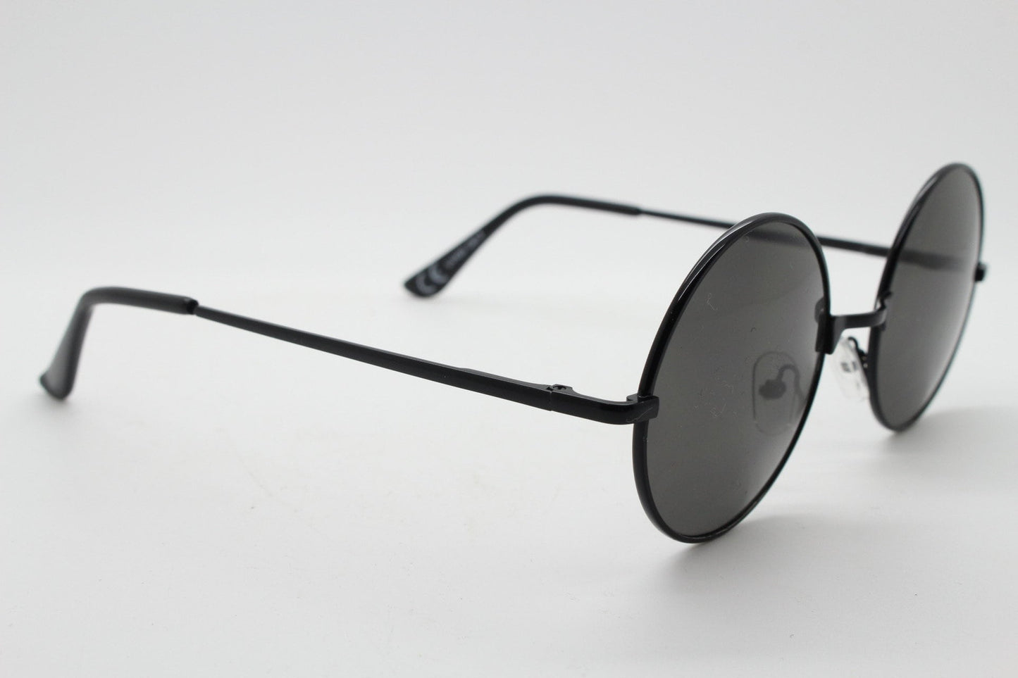 90s round vintage sunglasses. Small black metal frame with black lenses. 1920's style. John Lennon. Gojo Satoru. NOS
