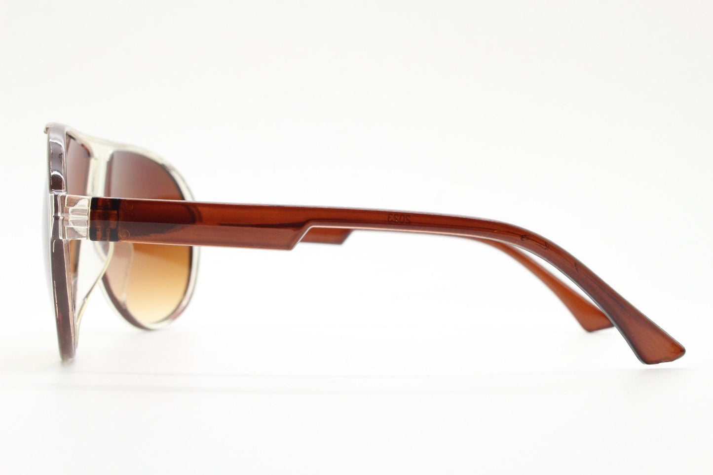 Y2K vintage aviator sunglasses. 2000's transparent and brown frame with graduating lenses. 70s design. 00's NOS aviators