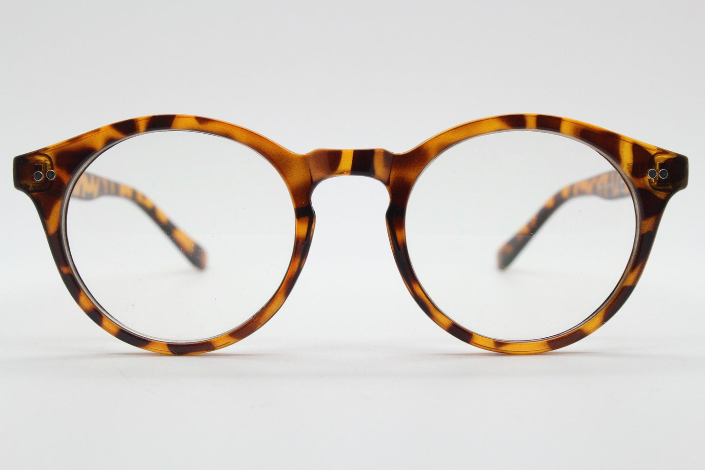 90s vintage small round glasses. 30s, 20s style tortoise optical frames. Prescription eyeglasses with clear lens. RX. Oval NOS spectacles