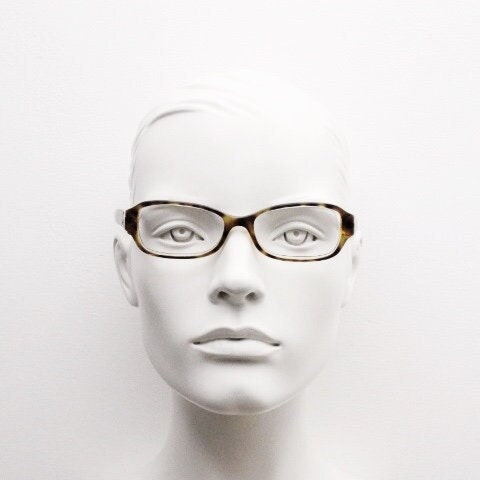 Michael Kors vintage rectangular eye glasses. Tortoise layered acetate low profile cateye optical frame. Womens prescription spectacles