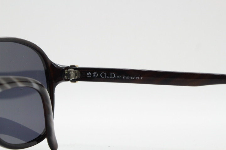 Christian Dior monsieur 80s vintage small square aviator sunglasses model 2311 made in Germany from Optyl. Grey striped frame. NOS