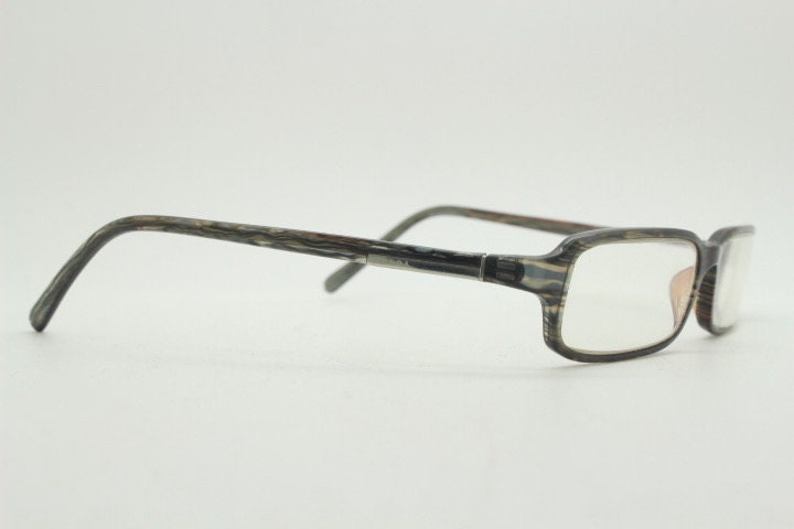 Prada vintage rectangular glasses model VPR O6G made in Italy. Vibrant grey acetate optical frames. Prescription eyeglasses. RX spectacles