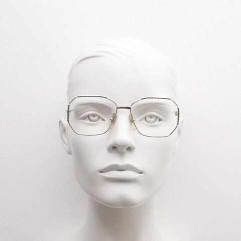 Christian Dior 80s vintage octagon eye glasses. Angular sided metal optical frame with barley twist detail. Prescription eyeglasses. RX