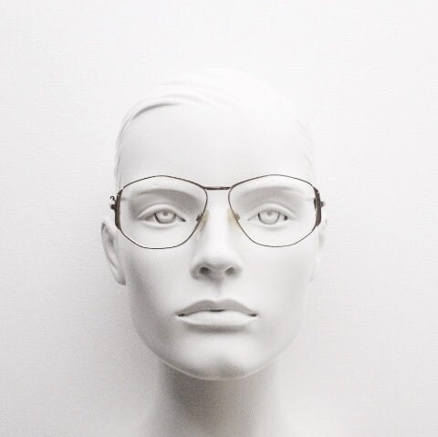 Fila 80s vintage hexagon eye glasses. Angular 6 sided metal optical frame. Mens prescription eyeglasses. RX spectacles. NOS