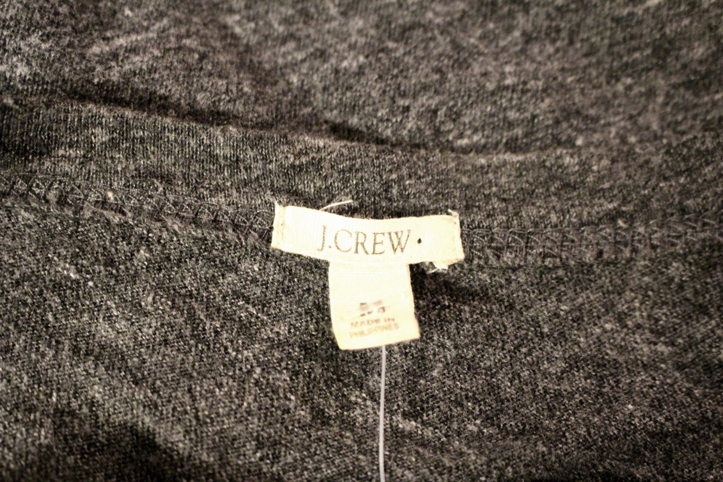 J. Crew vintage Y2K round neck grey sweatshirt with green chiffon sleeves. Womens fitted crew neck pullover jumper. 2000s sweater. Top