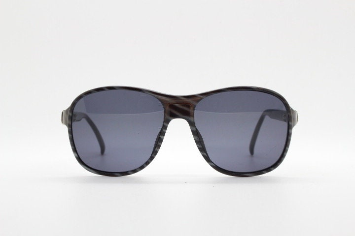 Christian Dior monsieur 80s vintage small square aviator sunglasses model 2311 made in Germany from Optyl. Grey striped frame. NOS