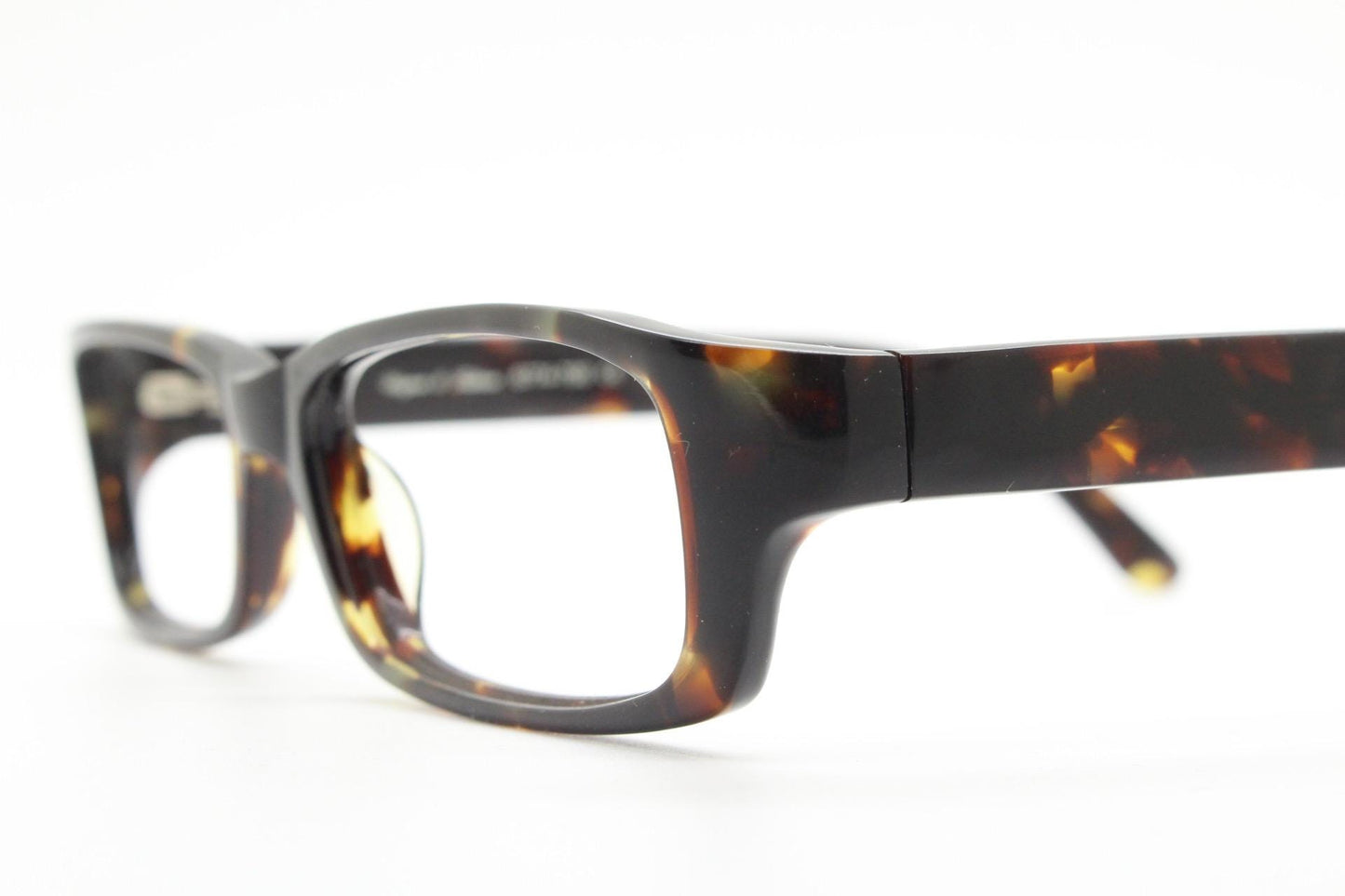 Wagner Keuhner rectangular low profile eye glasses made in Germany. Thick dark tortoise acetate optical frames. Prescription RX. Vintage NOS