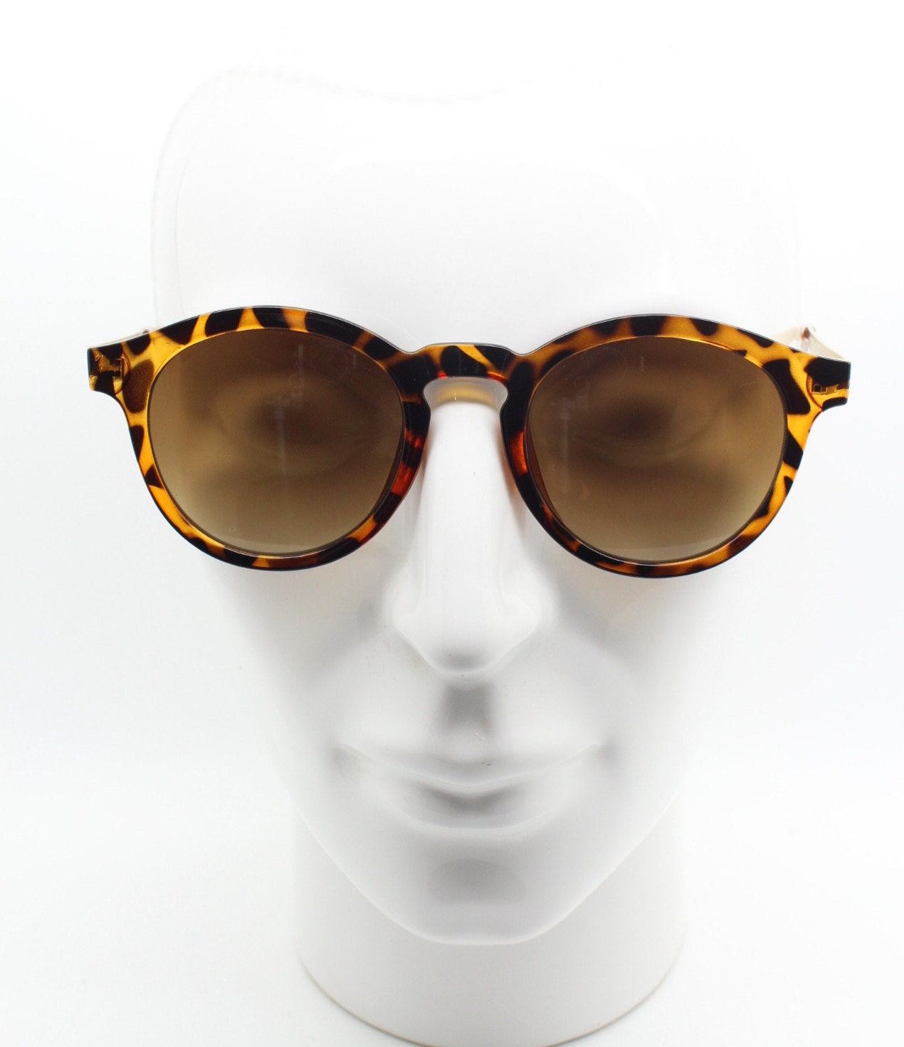 90s vintage round sunglasses. Tortoise 40s style frames with gold arms. Mens NOS
