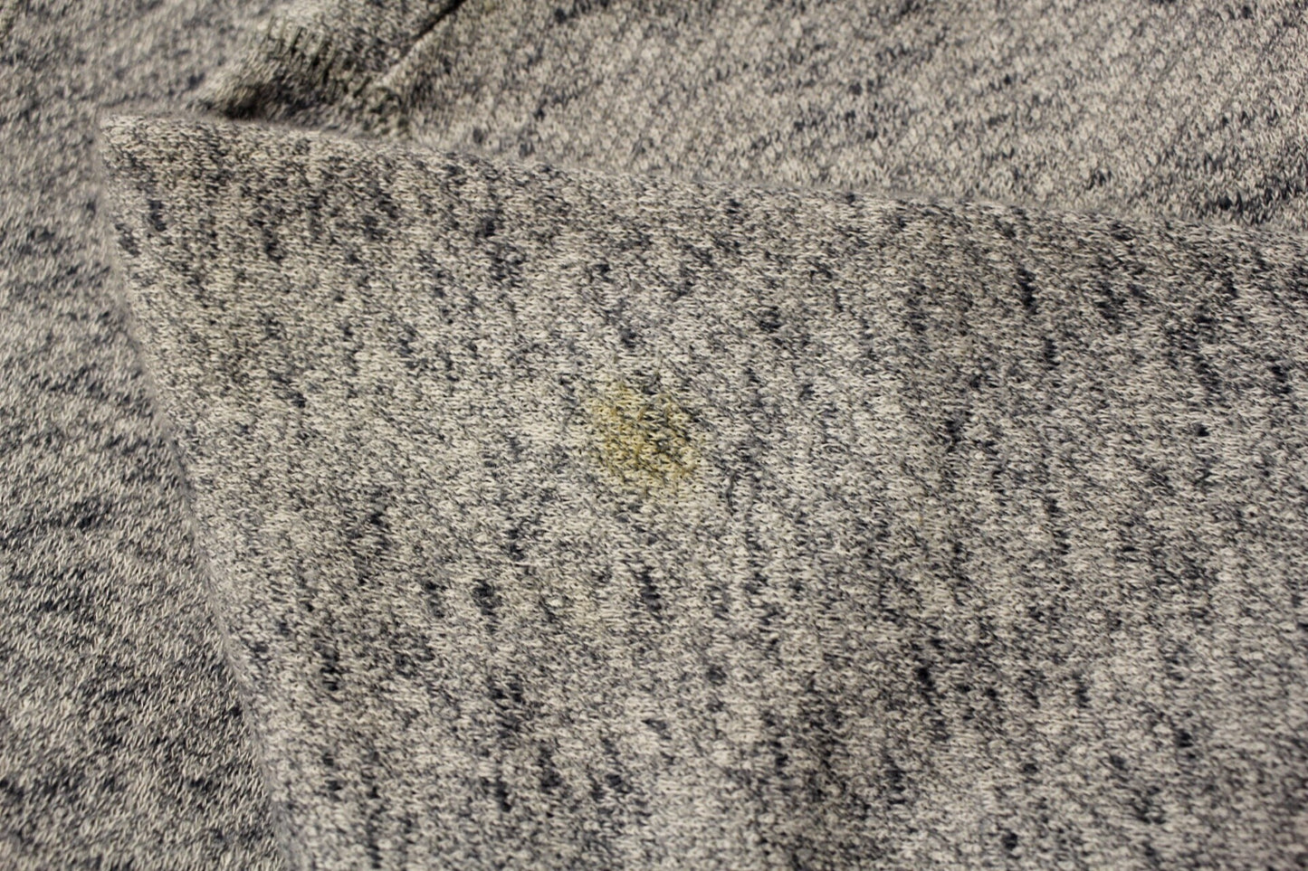 Shore Leave grey fleck long sweatshirt. Crew neck pullover with outside chest pocket. Pure cotton round neck mens jumper