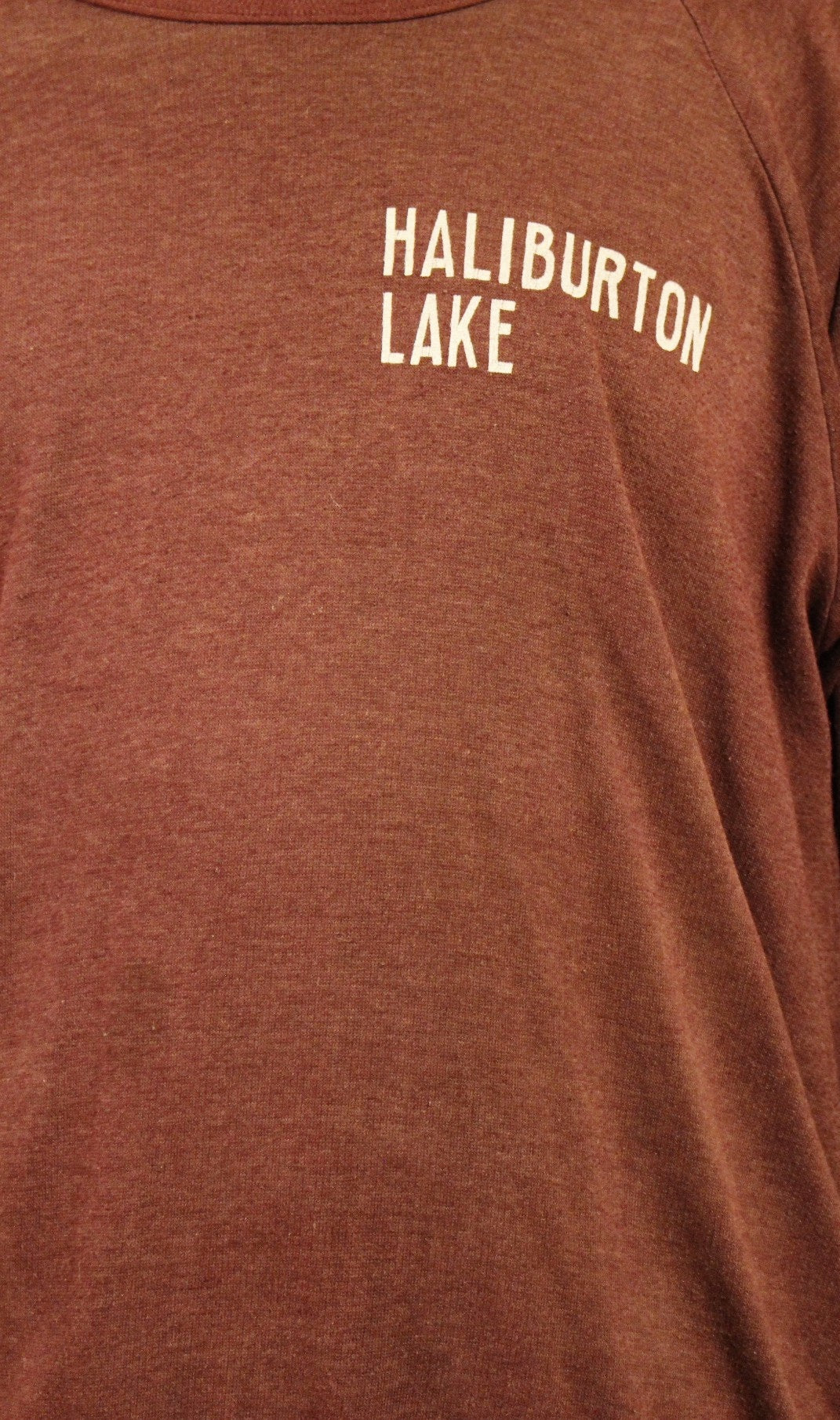 Plain wine oversized 'Haliburton Lake' sweatshirt. Mens burgundy crew neck pullover. Round neck mens jumper