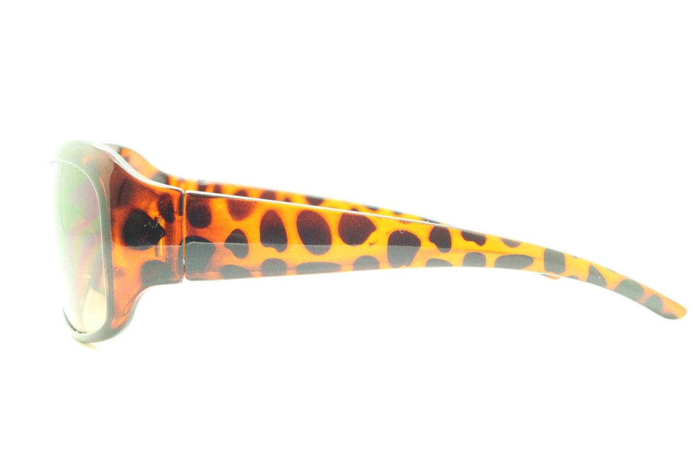 Y2k vintage wrap around bug eye sunglasses. Curved tortoise gloss frame with gradient Havana brown lenses. 2000's NOS