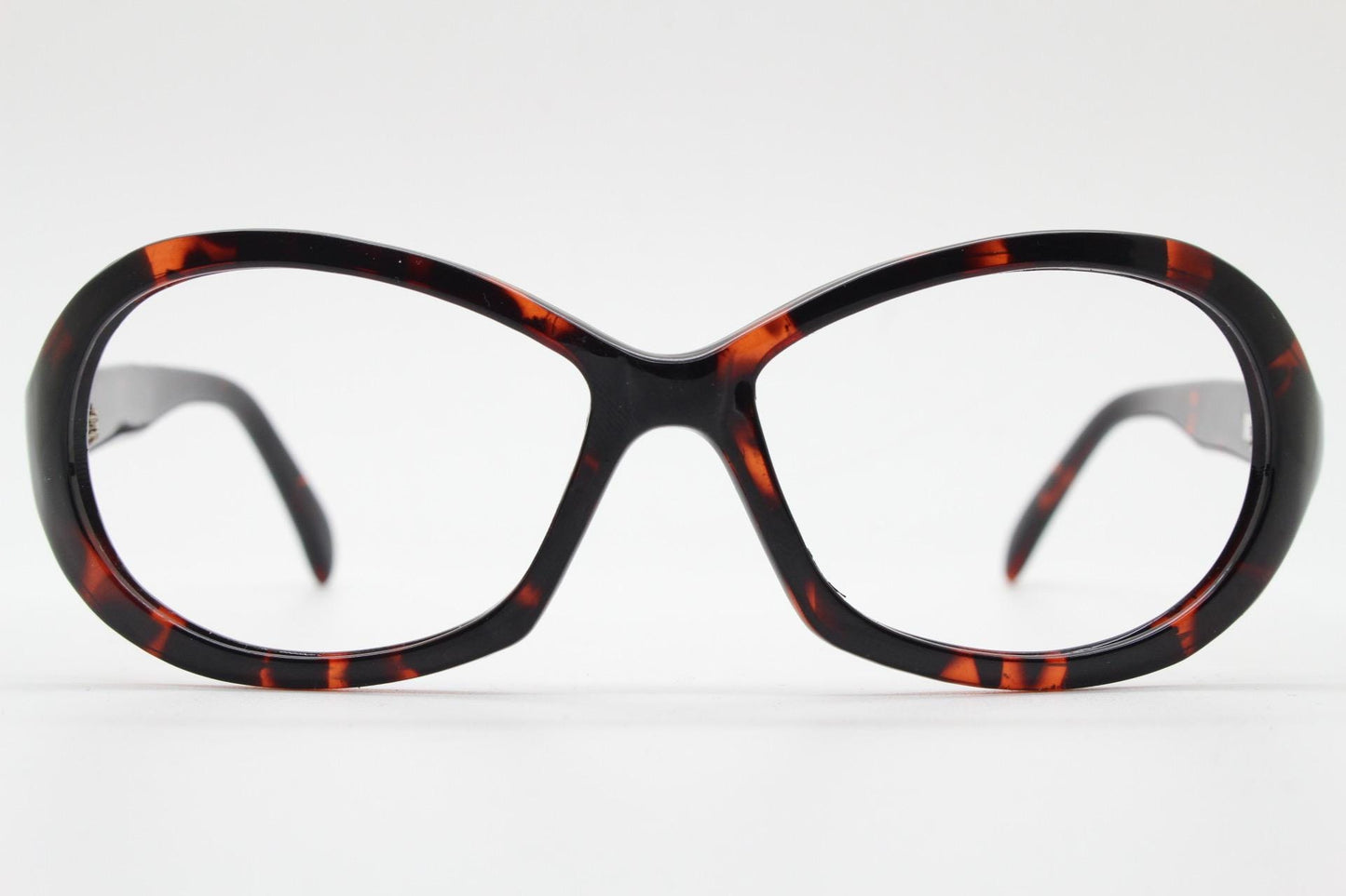 80s vintage oval eye glasses. Tasteful and effective simple design in dark tortoise. Optical frames. Prescription. RX spectacles. NOS