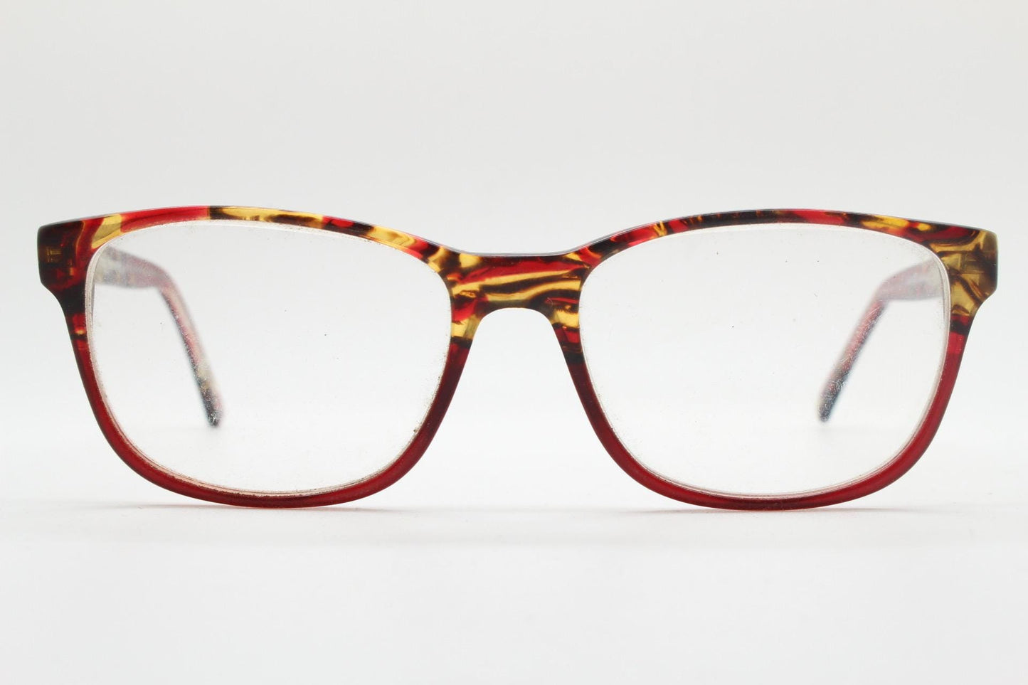 MO eyewear rectangular eye glasses made in Spain. Vibrant multi colour slim acetate optical frames. Prescription Vintage RX Spectacles