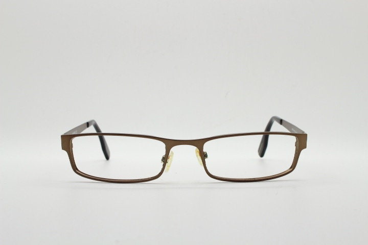 Hugo Boss vintage rectangular eye glasses. Handsome brown metallic finish optical frame. Prescription eyeglasses. RX spectacles