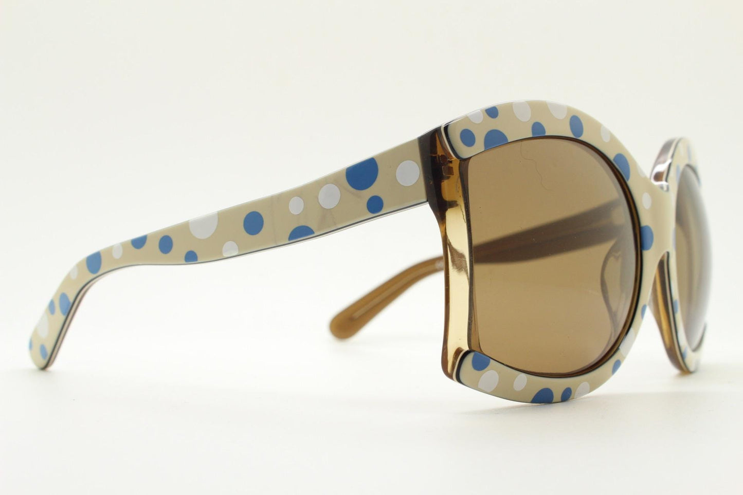 Eley Kishimoto oversized sunglasses by Linda Farrow. Outrageous polka dot layered acetate design. Luxe Gallery Projects. Vintage. NOS