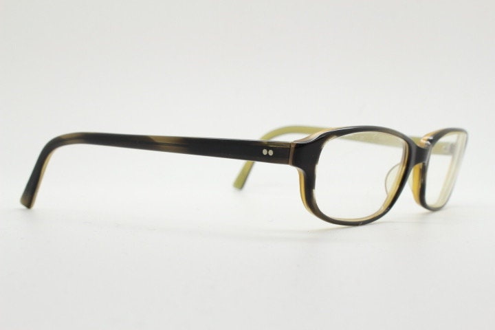 Paul Smith vintage rectangular glasses made in Japan. Dark brown low profile layered acetate optical frames. Prescription eyeglasses. RX