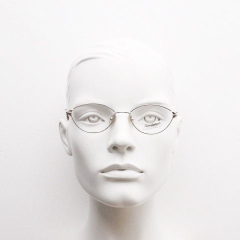 Oliver Goldsmith 90s vintage oval eye glasses model 0839. Silver and gold wire optical frames. Prescription eyeglasses. RX NOS spectacles