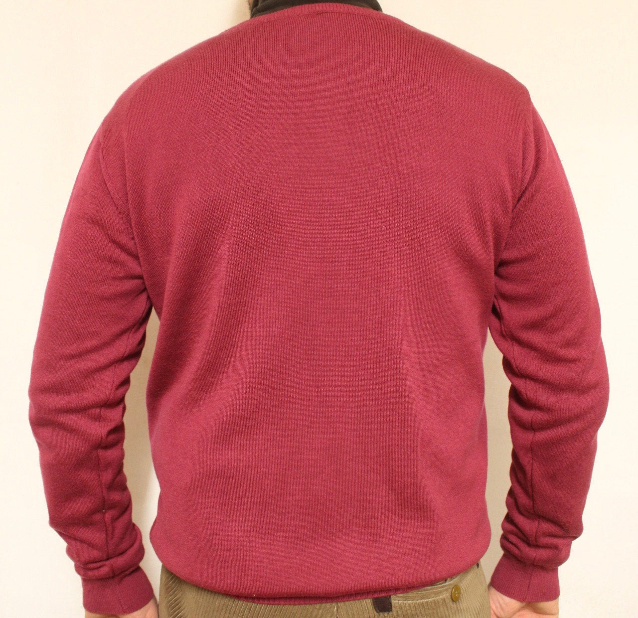 Gabicci vintage cotton knit jumper. Mens red round crew neck sweater. BNWT size M pullover. Unused NOS one off sample