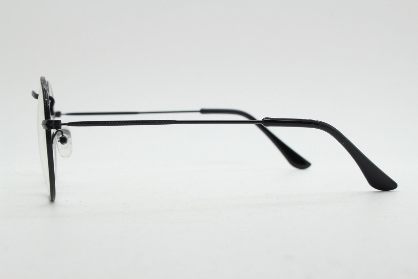 90s vintage round metal glasses. Classic 60s panto design black frame with clear lenses in excellent proportions. Unused NOS eyeglasses
